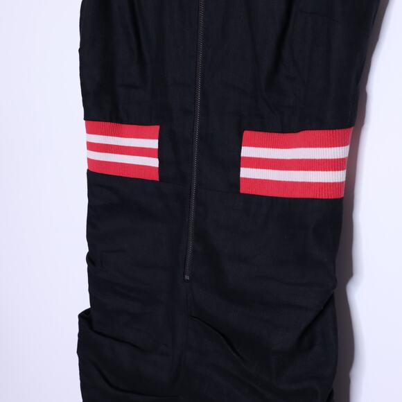 NICOLE MILLER COLLECTION Linen Slouch Dress Black Zip Front Women's 6 - Picture 4 of 13